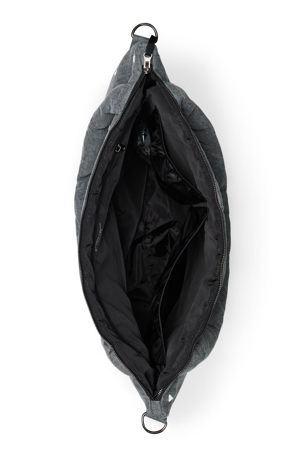 Denim Diaper Bag | Grey Hearts