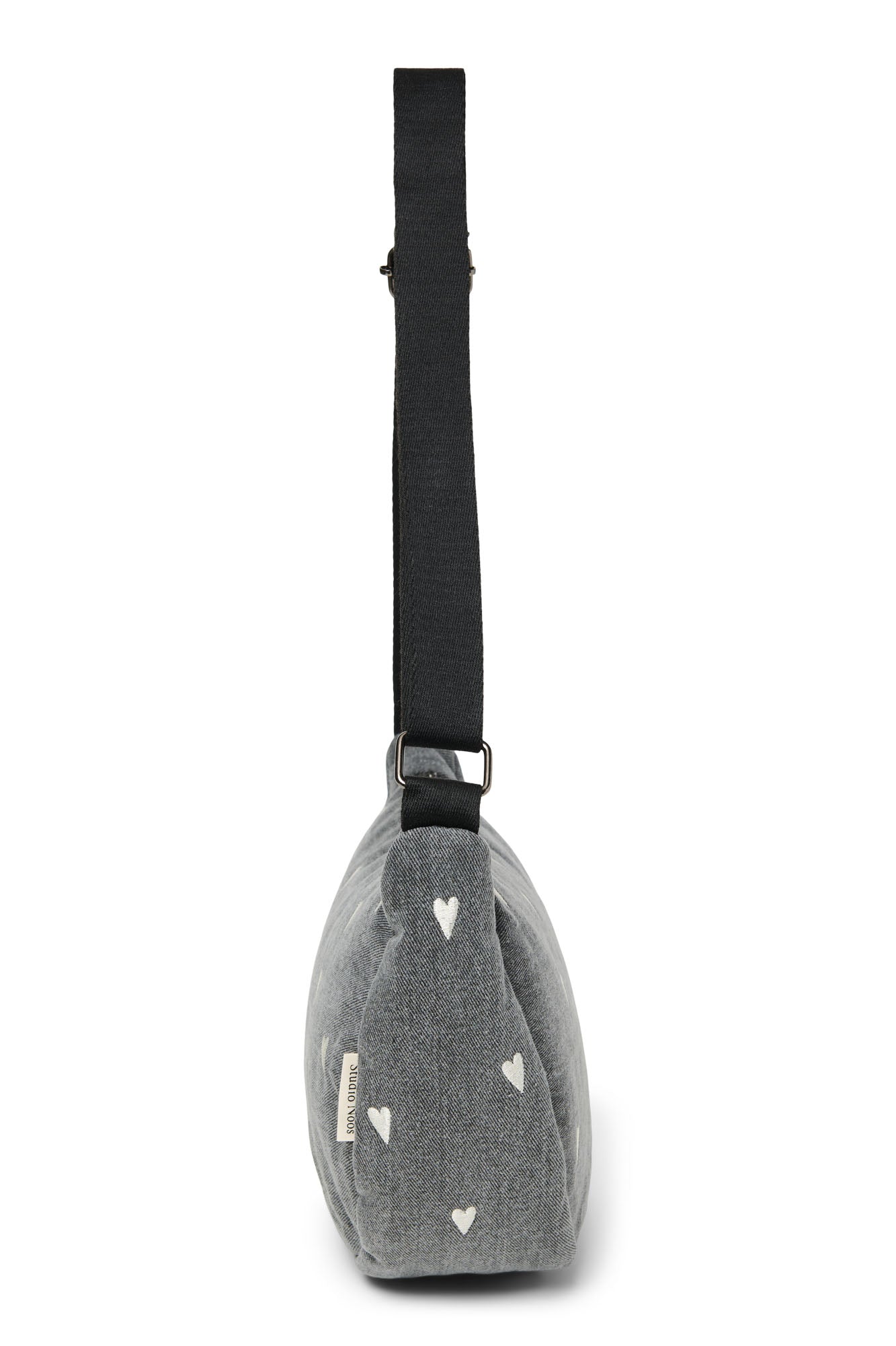 Denim Adult Fanny Pack | Grey Hearts