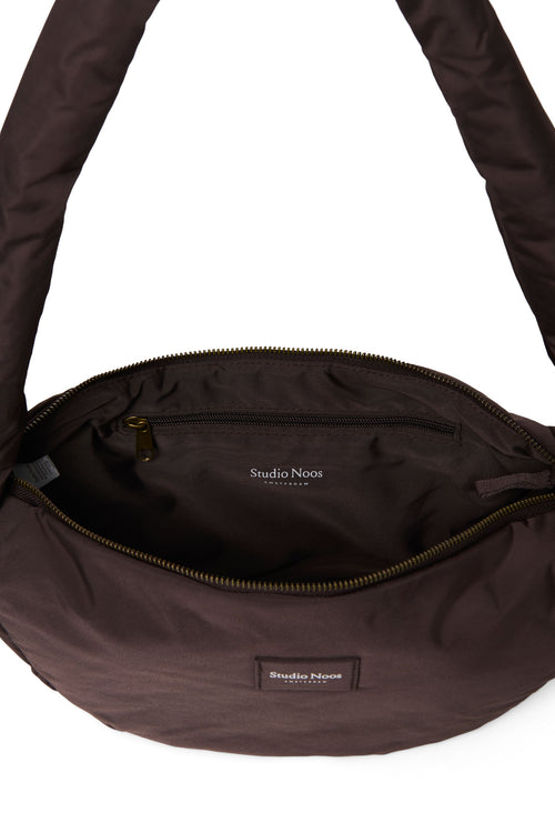 Puffy Mini Cross Body Bag | Brown