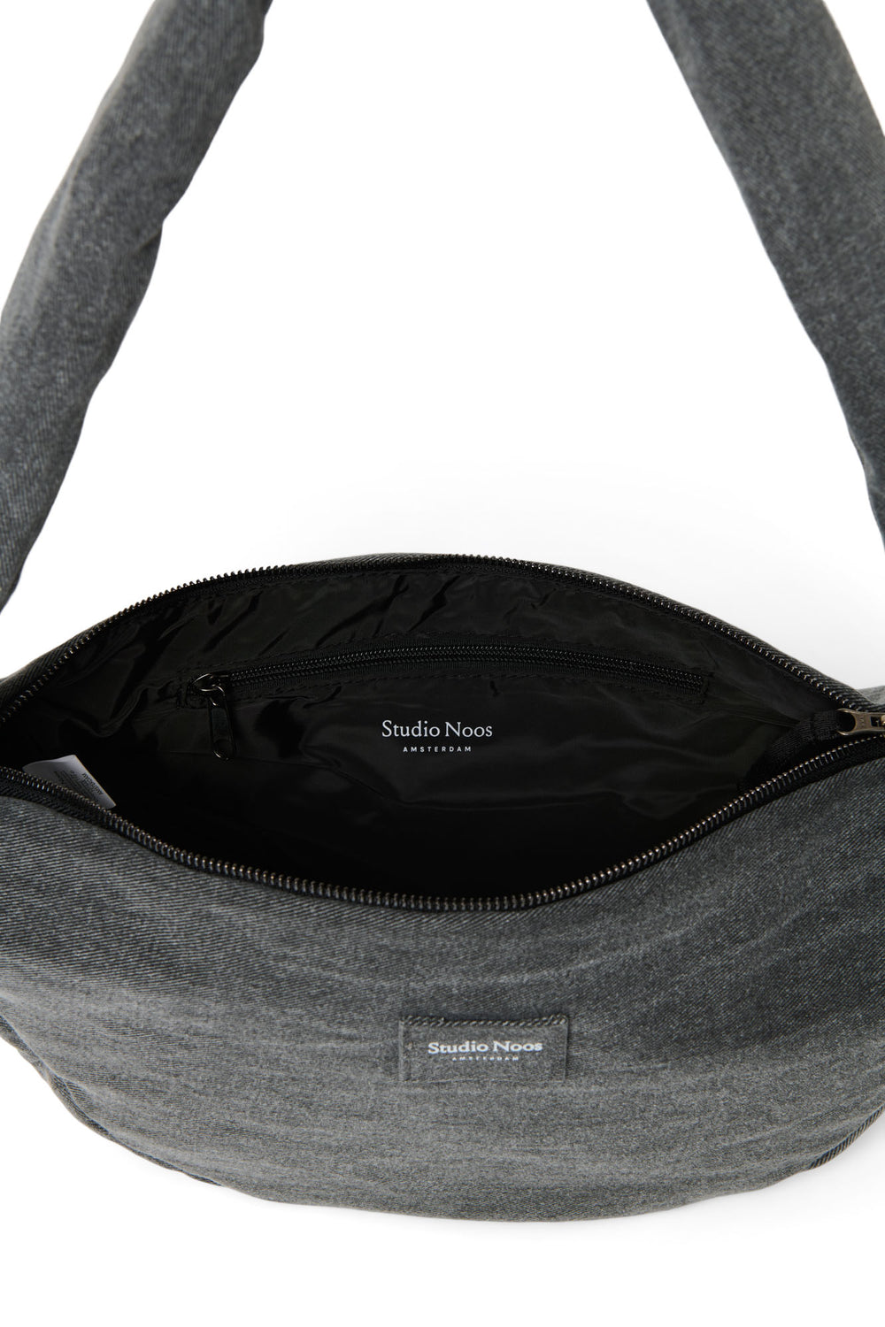 Graue Denim Mini-Umhängetasche