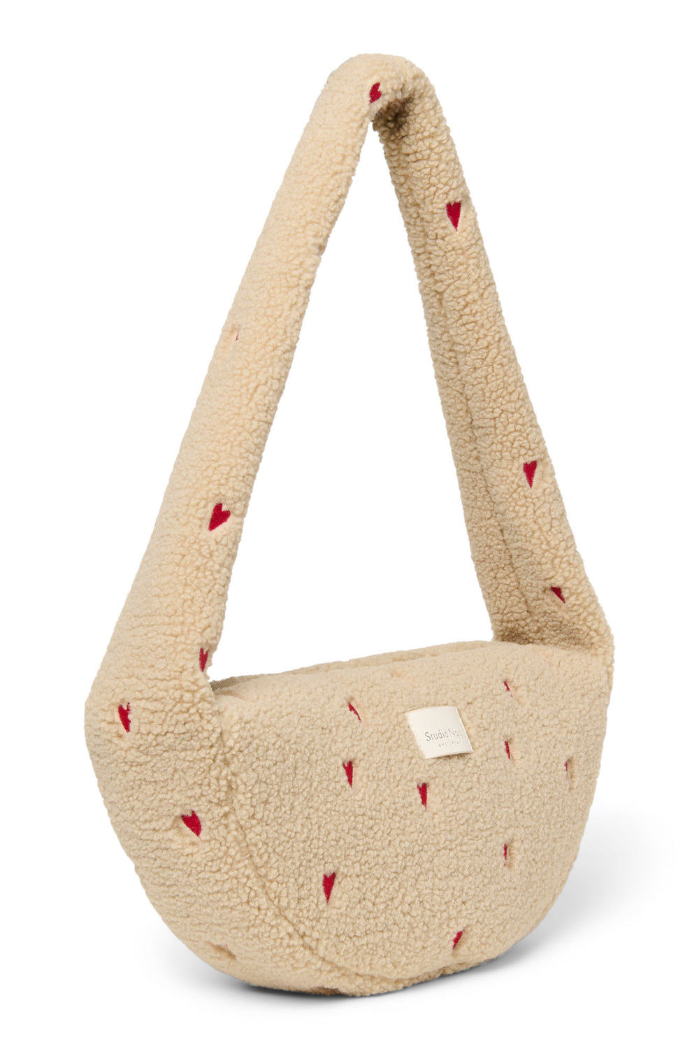 Teddy Mini Cross Body Bag | Ecru Hearts