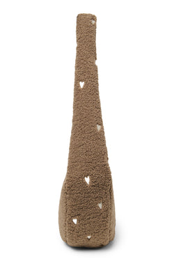 Mini sac bandoulière en peluche Teddy à cœurs bruns