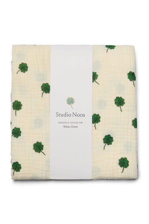 Swaddle Print Large | White Clover
