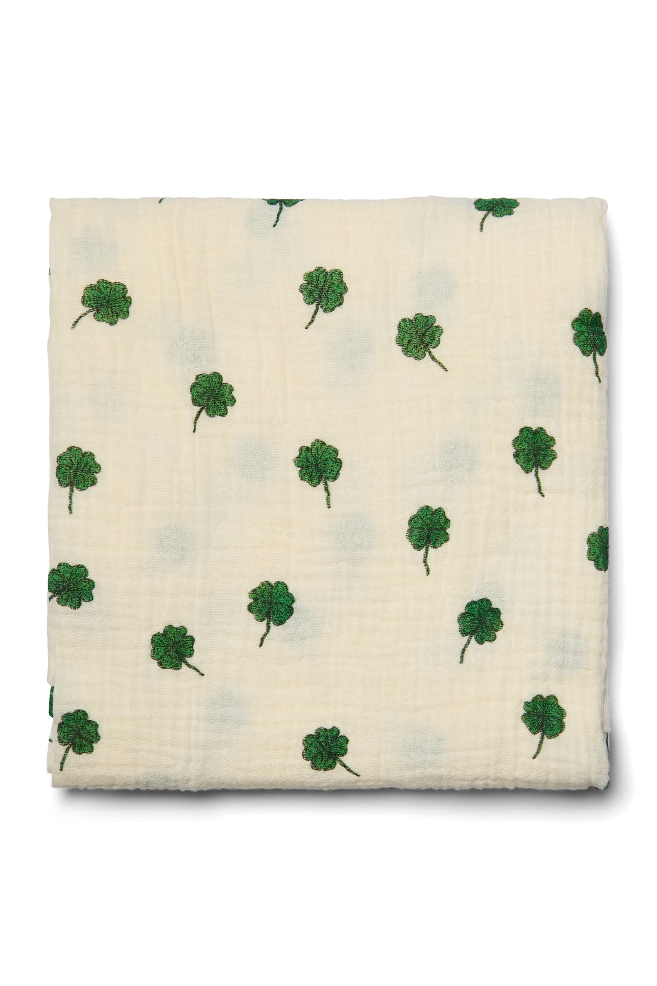 Witte Hydrofiele Doek Met Klavertjes - Large