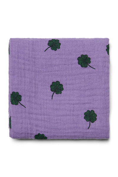 Paarse Hydrofiele Doek Met Klavertjes - Medium