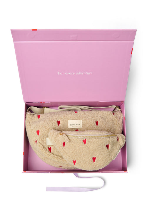 Matching Teddy Gift Set | Ecru Hearts