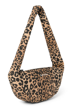 Cotton Mini Cross Body Bag | Brown Leopard