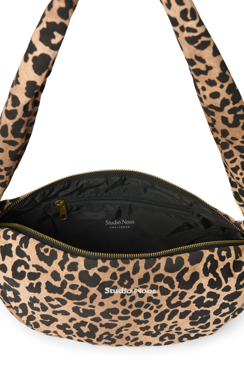 Brown Leopard Cotton Mini-Umhängetasche