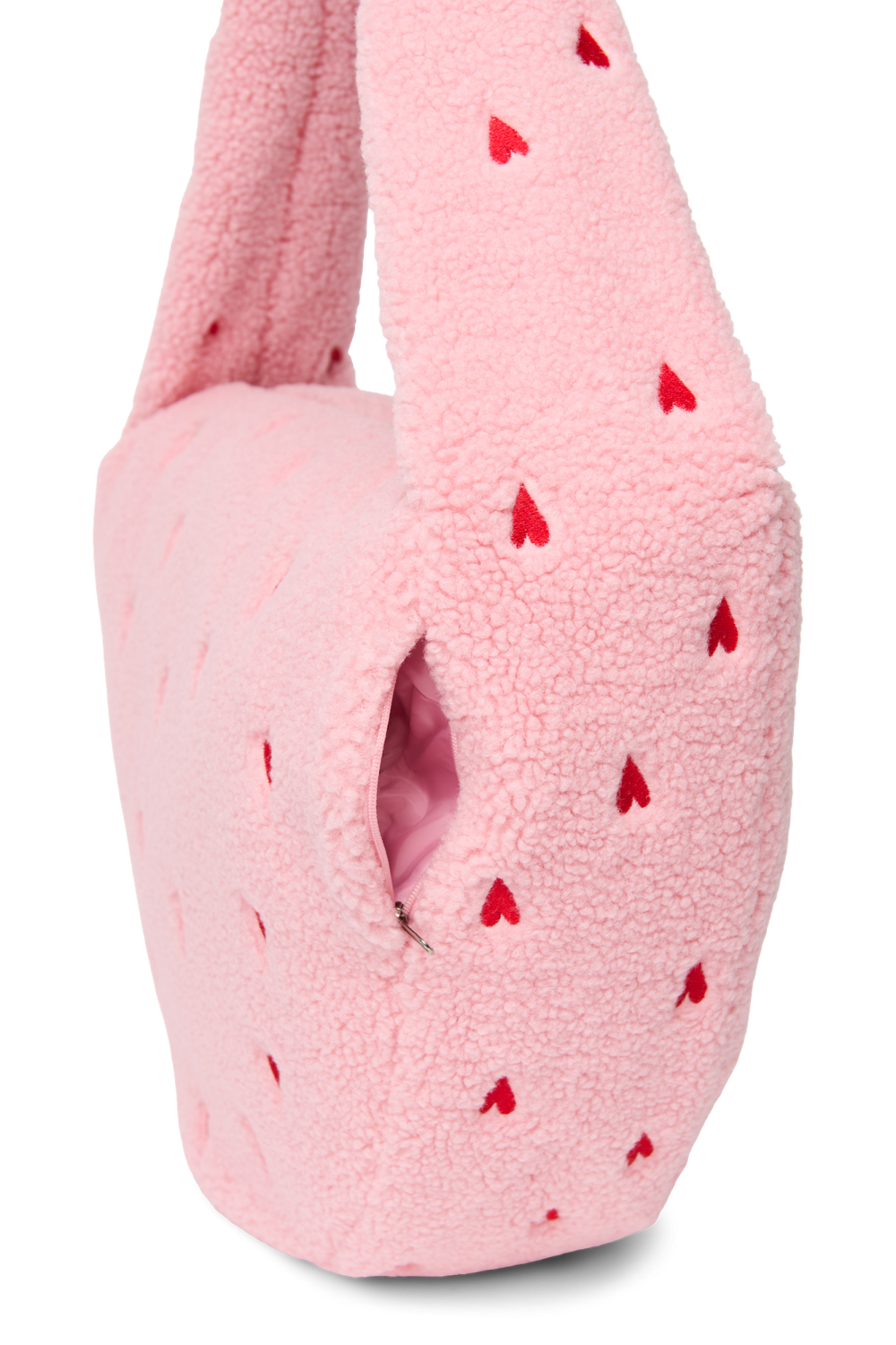 Teddy Cross Body Bag | Light Pink Hearts