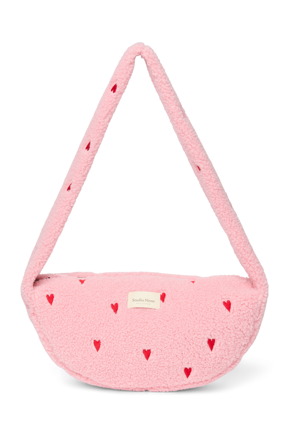 Teddy Mini Cross Body Bag | Light Pink Hearts