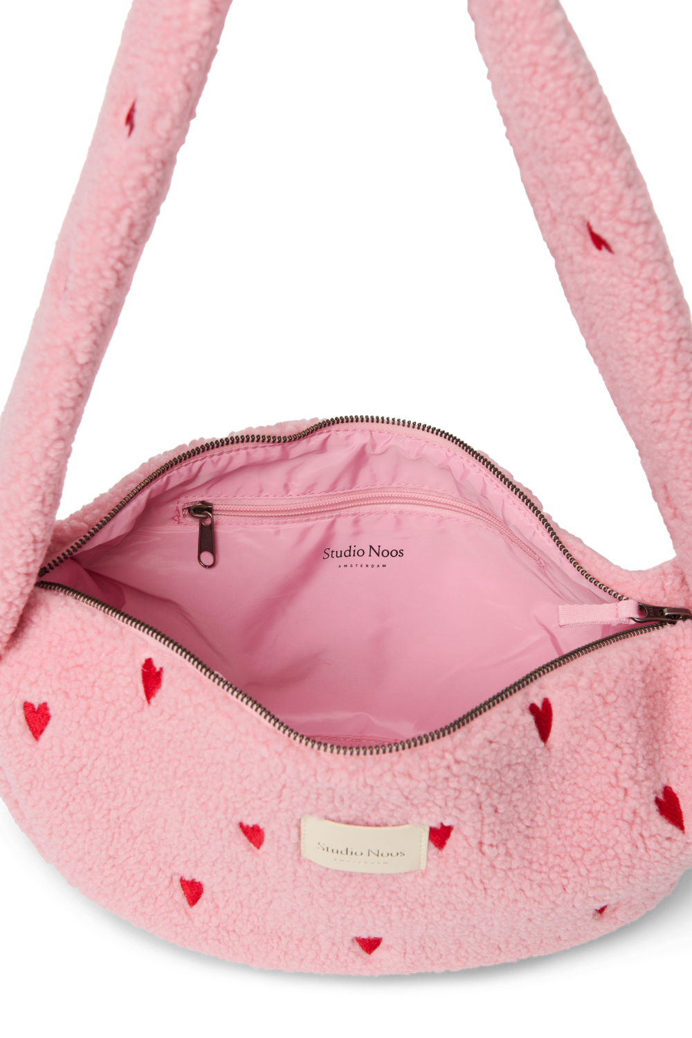 Teddy Mini Cross Body Bag | Light Pink Hearts