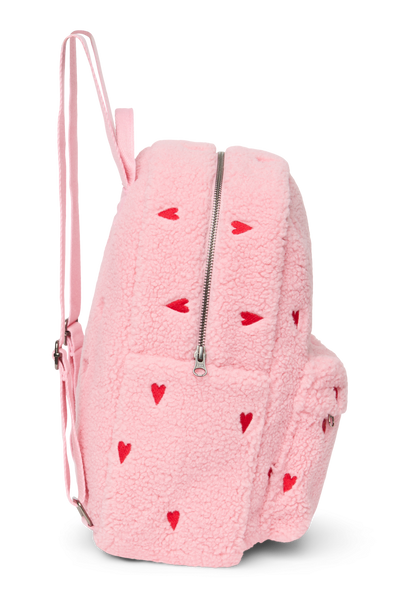 Teddy Midi Backpack | Light Pink Hearts