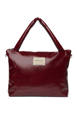 Vegan Leather Diaper Bag | Burgundy
