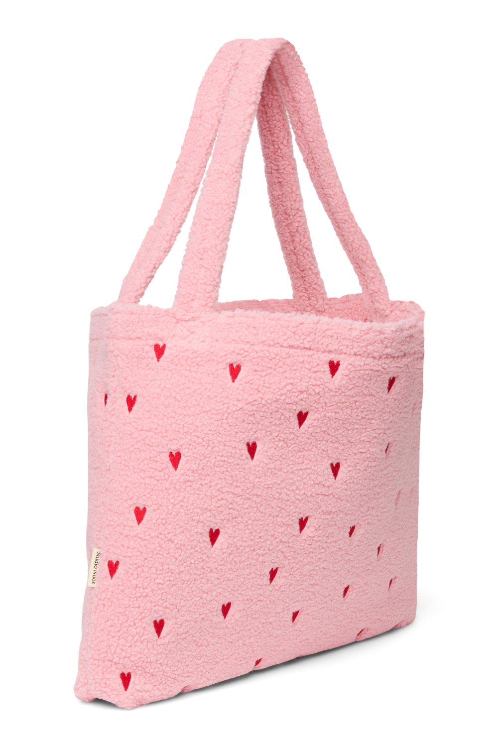 Teddy Mom Bag | Light Pink Hearts