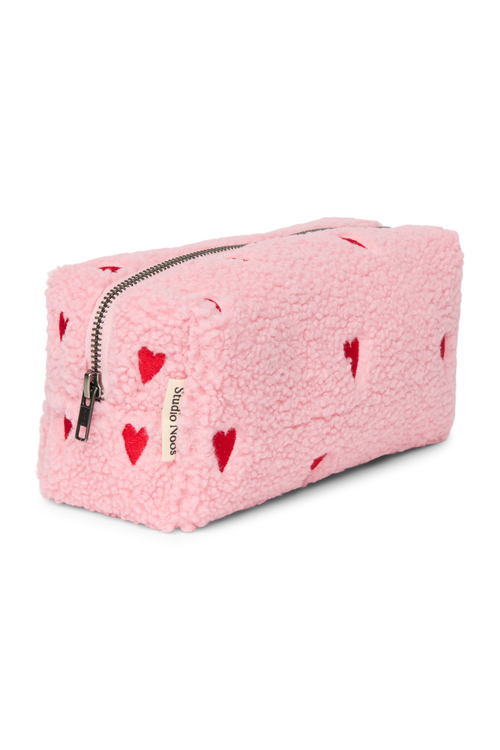 Teddy Pouch | Light Pink Hearts
