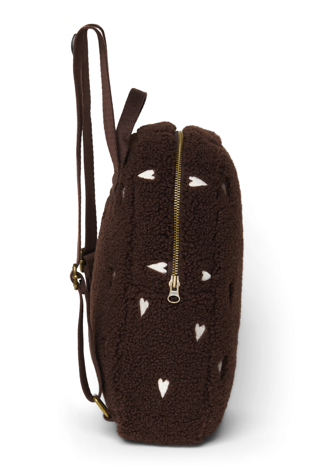 Teddy Mini-Rucksack | Schokobraun Herzen