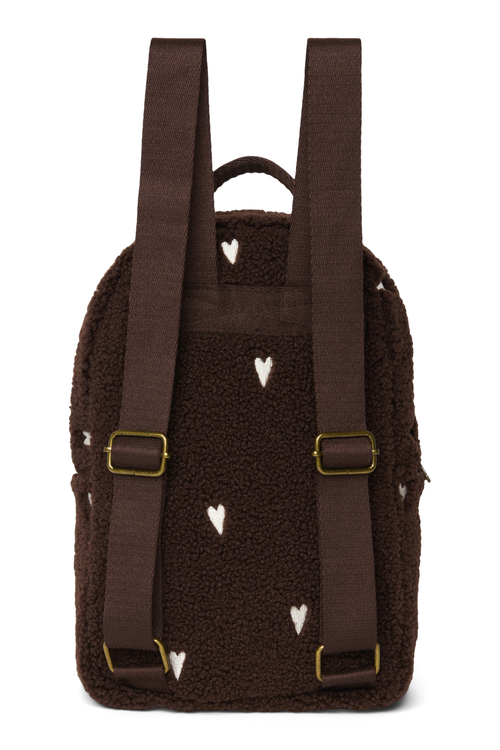 Teddy Mini-Rucksack | Schokobraun Herzen