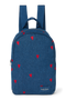 Denim Mini Backpack | Dark Blue Red Hearts