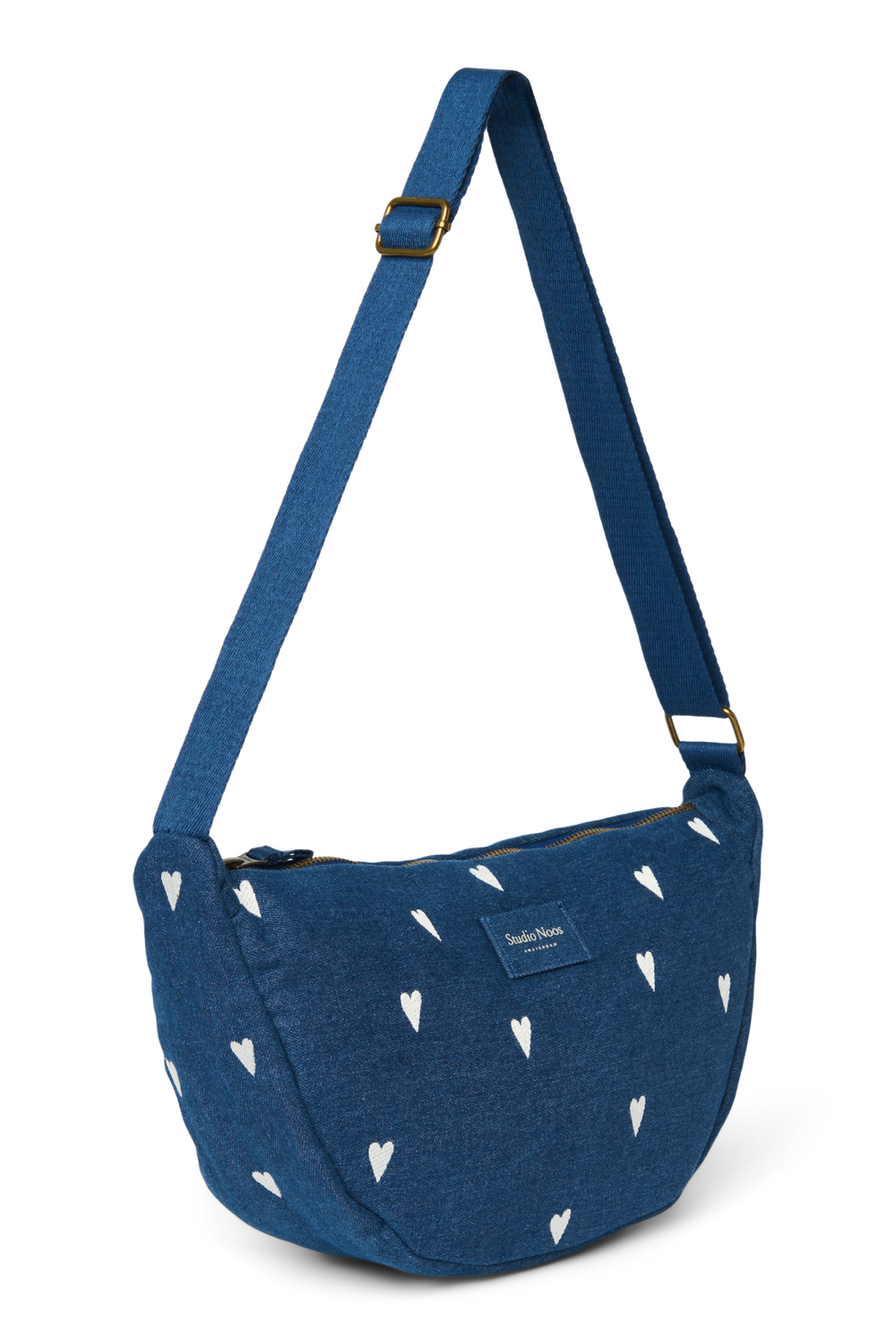 Denim Fanny Pack | Donkerblauwe Witte Hearts