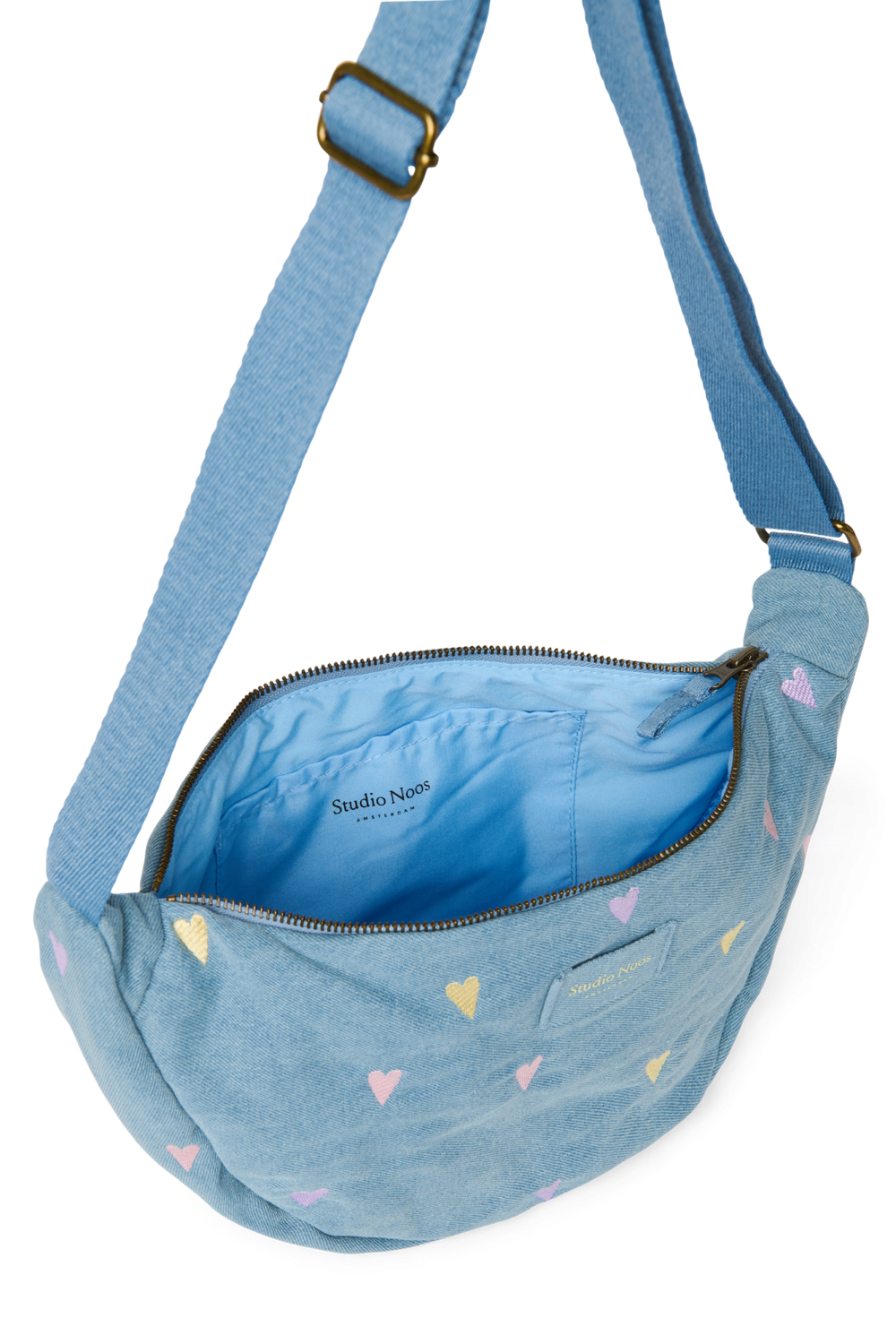 Denim Fanny Pack | Lichtblauwe Hartjes