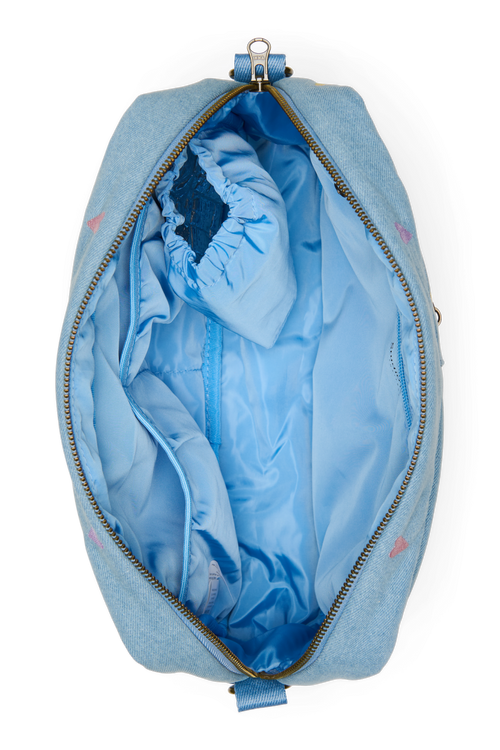 Denim Stroller Organizer | Light Blue Hearts