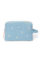 Denim Toiletry Bag | Light Blue Hearts