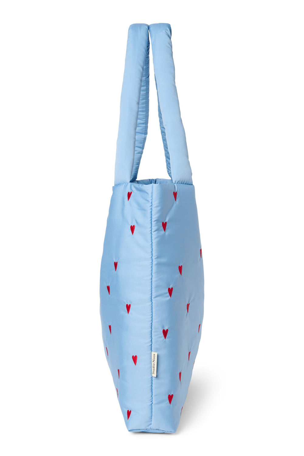 Bleu clair à cœurs matelassé Mom Bag