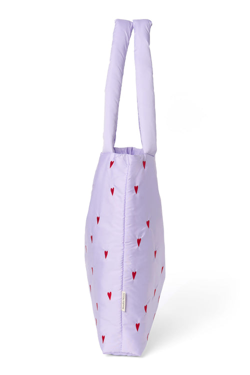 Puffy Mom Bag | Purple Hearts