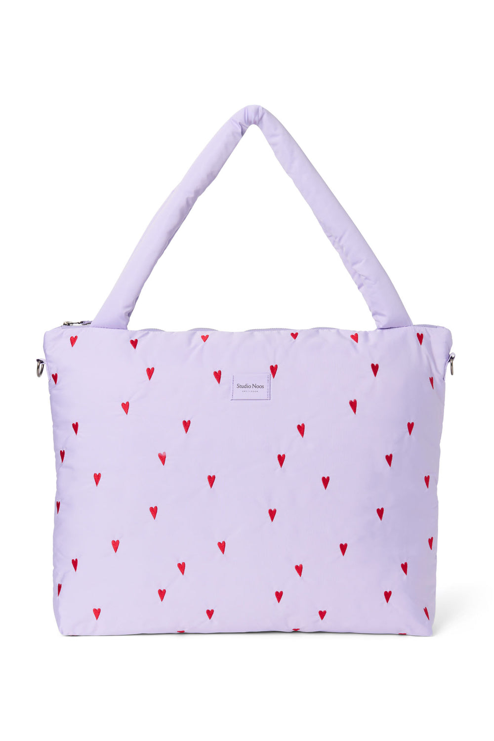 Puffy Diaper Bag | Purple Hearts
