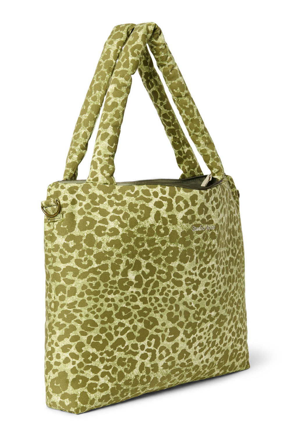 Cotton Diaper Bag | Green Leopard