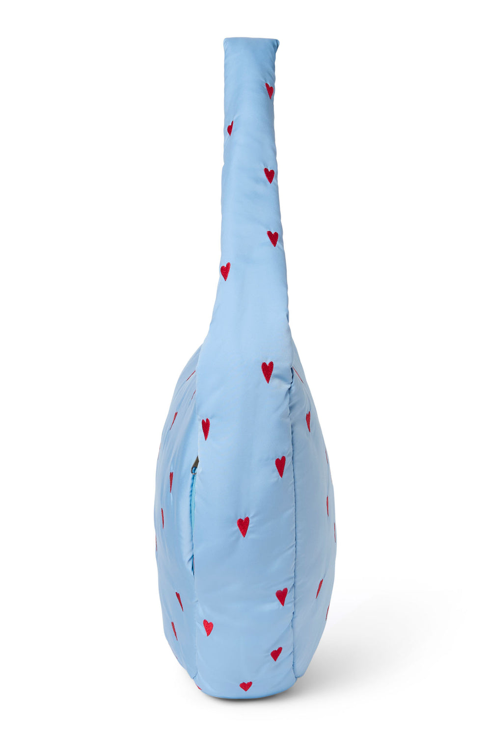 Puffy Cross Body Bag | Light Blue Hearts