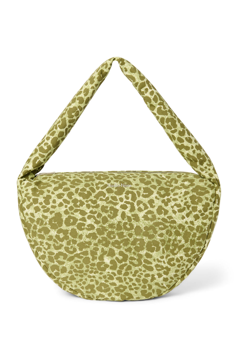 Cotton Cross Body Bag | Green Leopard