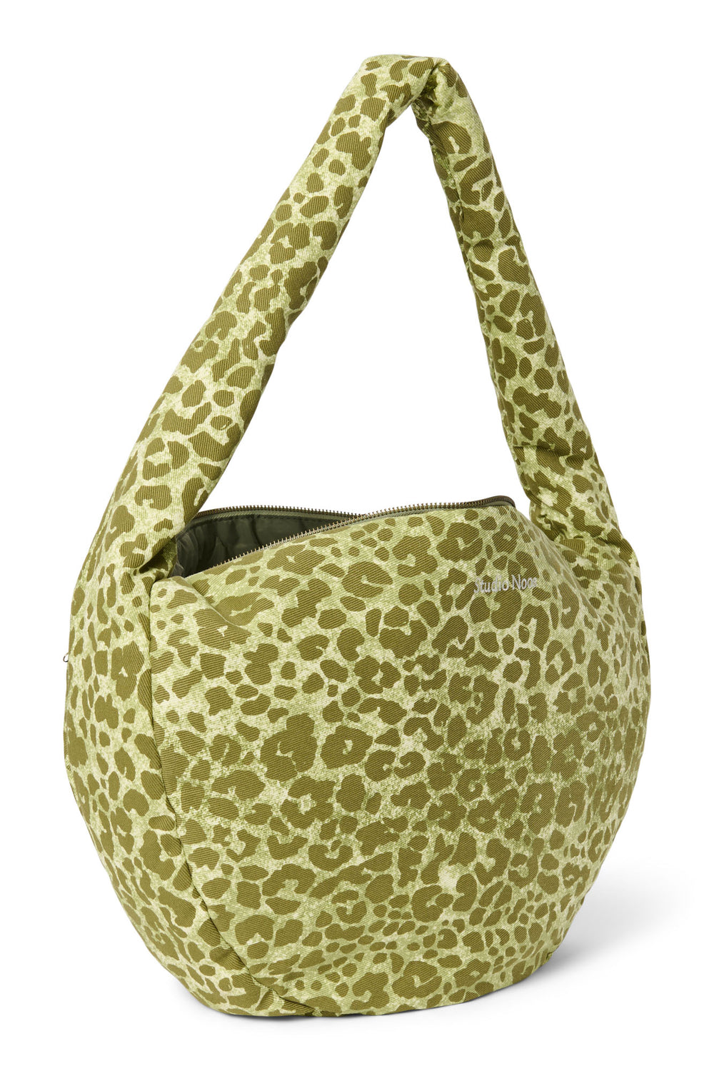 Cotton Cross Body Bag | Green Leopard