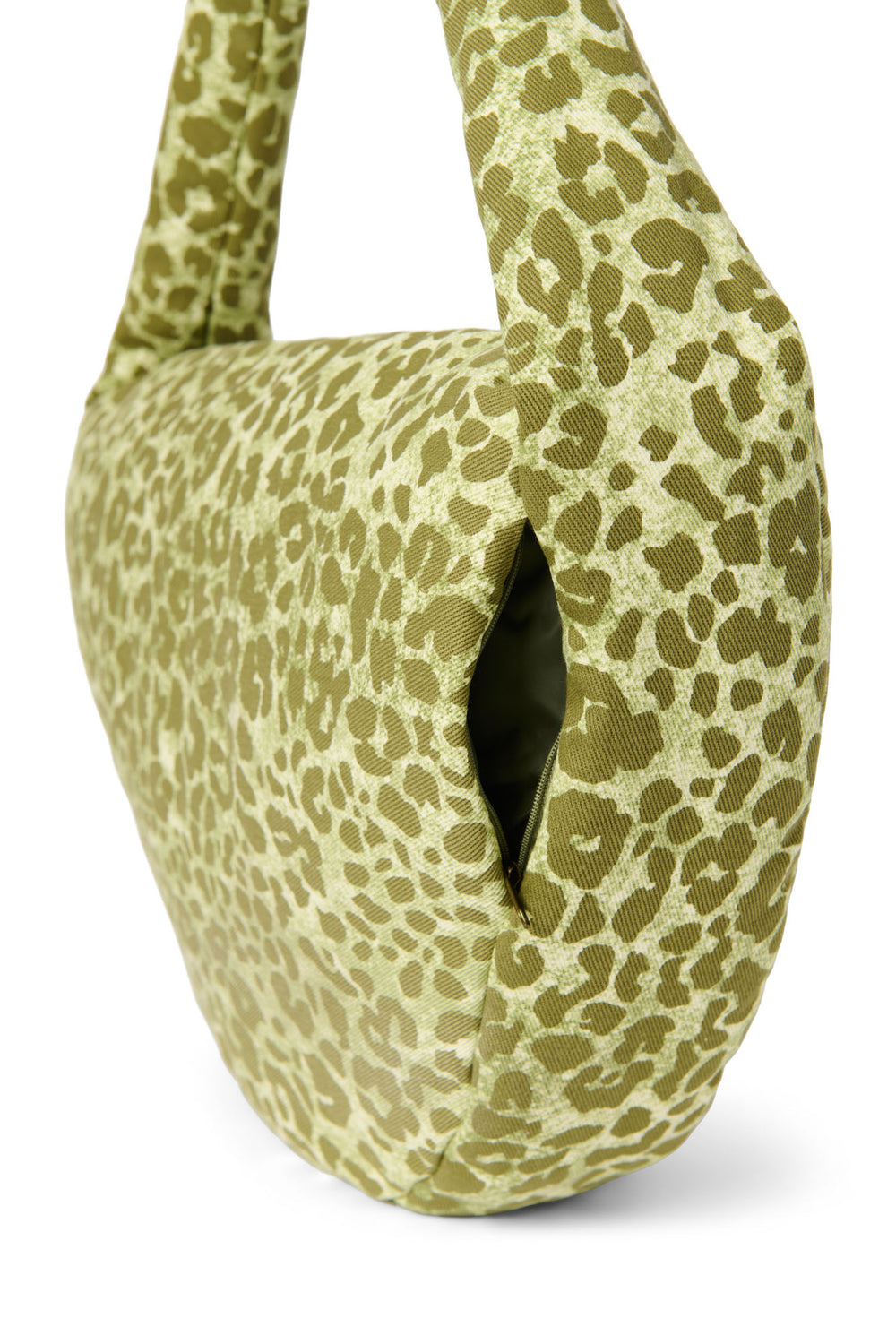 Cotton Cross Body Bag | Green Leopard