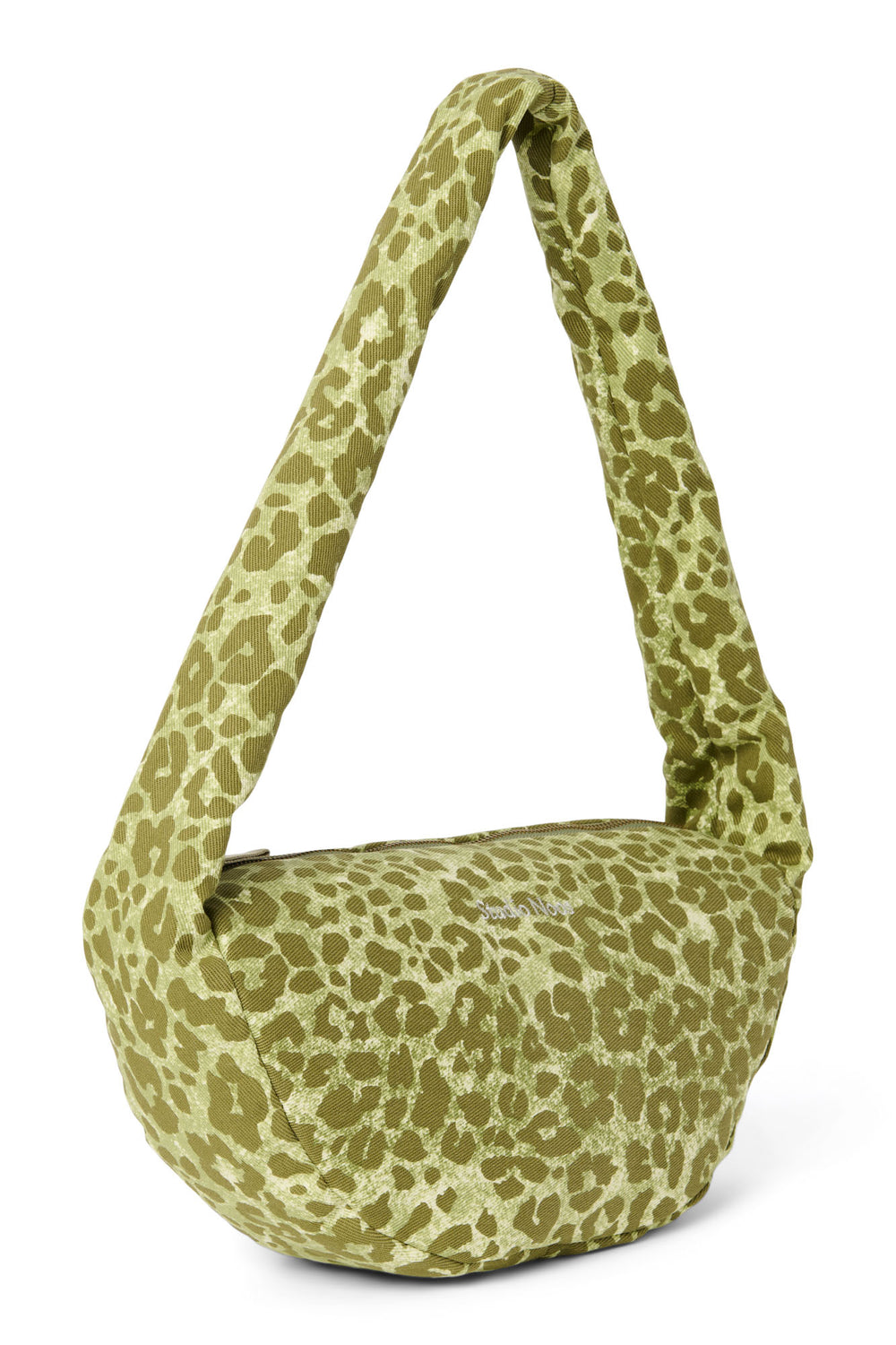 Cotton Mini Cross Body Bag | Green Leopard