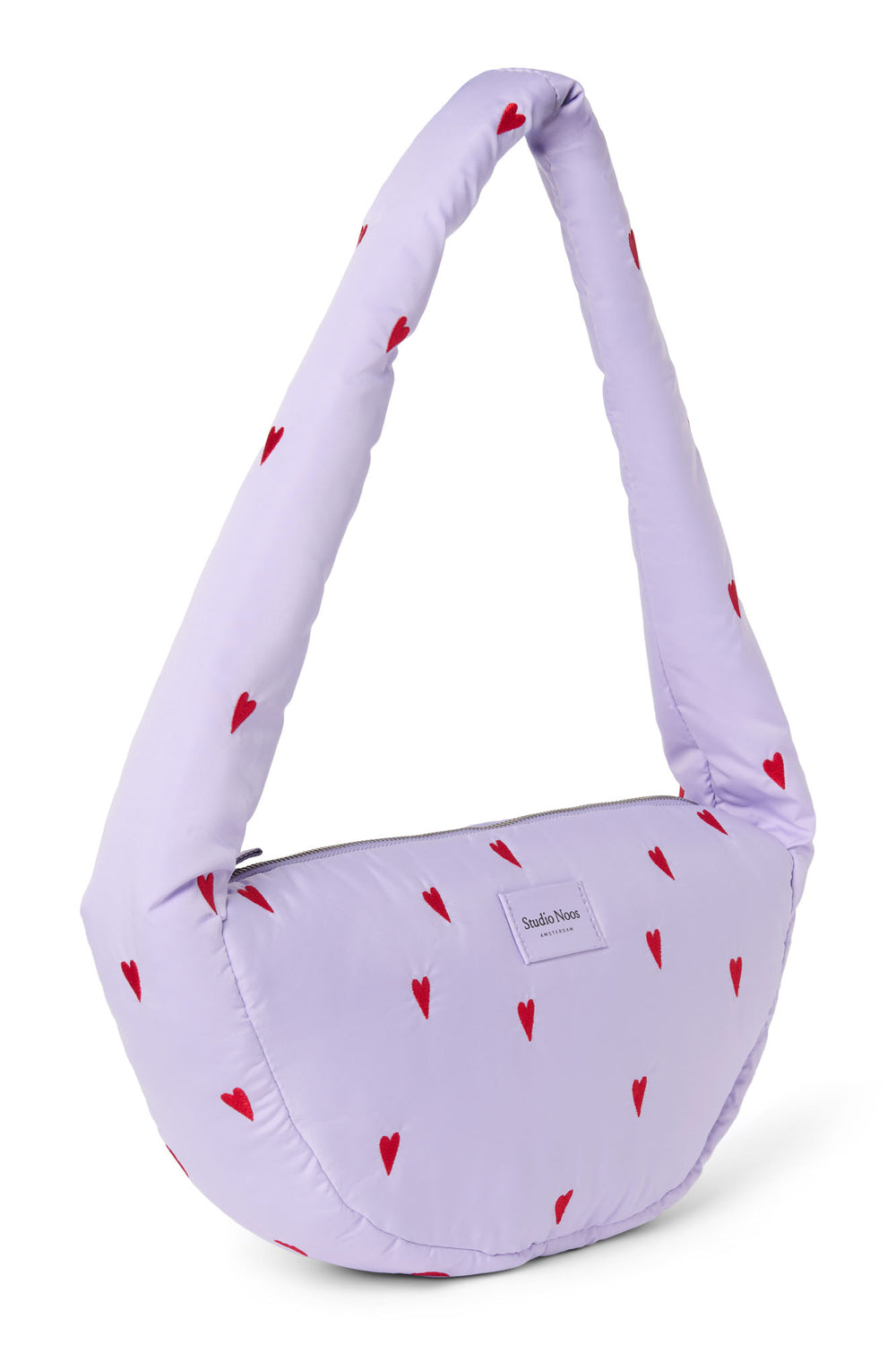Puffy Mini Cross Body Bag | Purple Hearts
