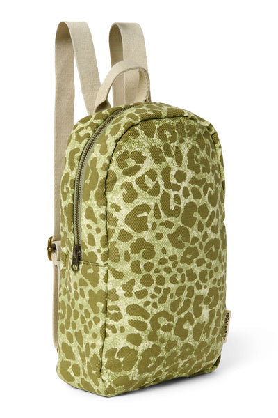 Cotton Mini Backpack | Green Leopard