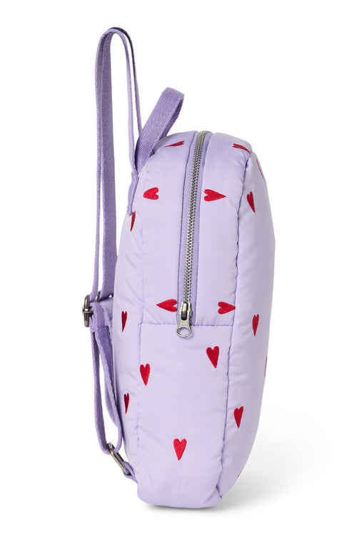 Puffy Mini Backpack | Purple Hearts