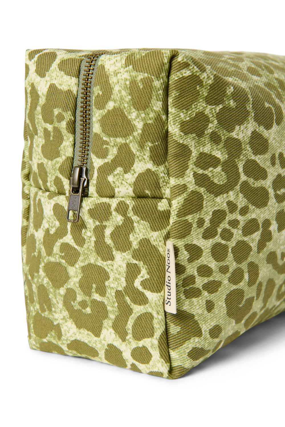 Cotton Toiletry back | Green Leopard