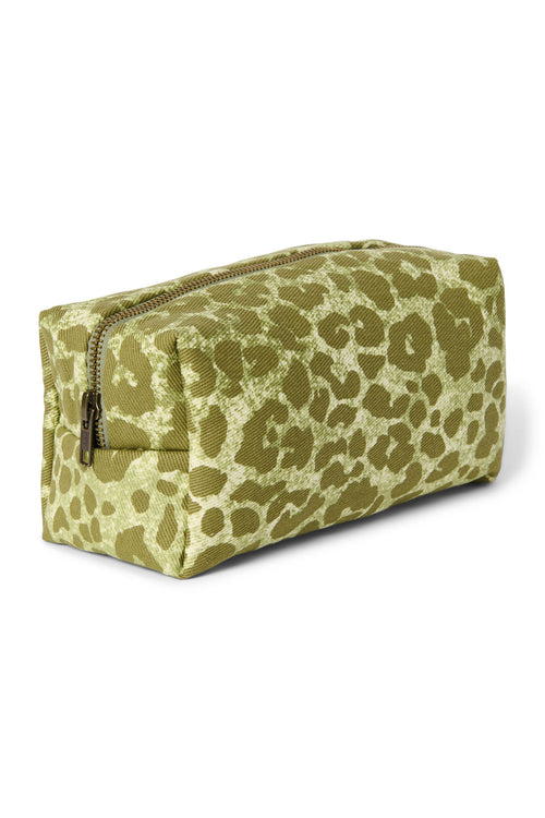 Green Leopard Cotton Pouch