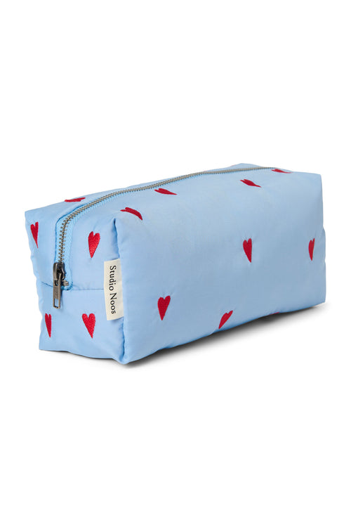Lichtblauwe Hearts Puffy Pouch