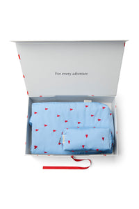 Hellblaue Herzen Classic Puffy Geschenkset