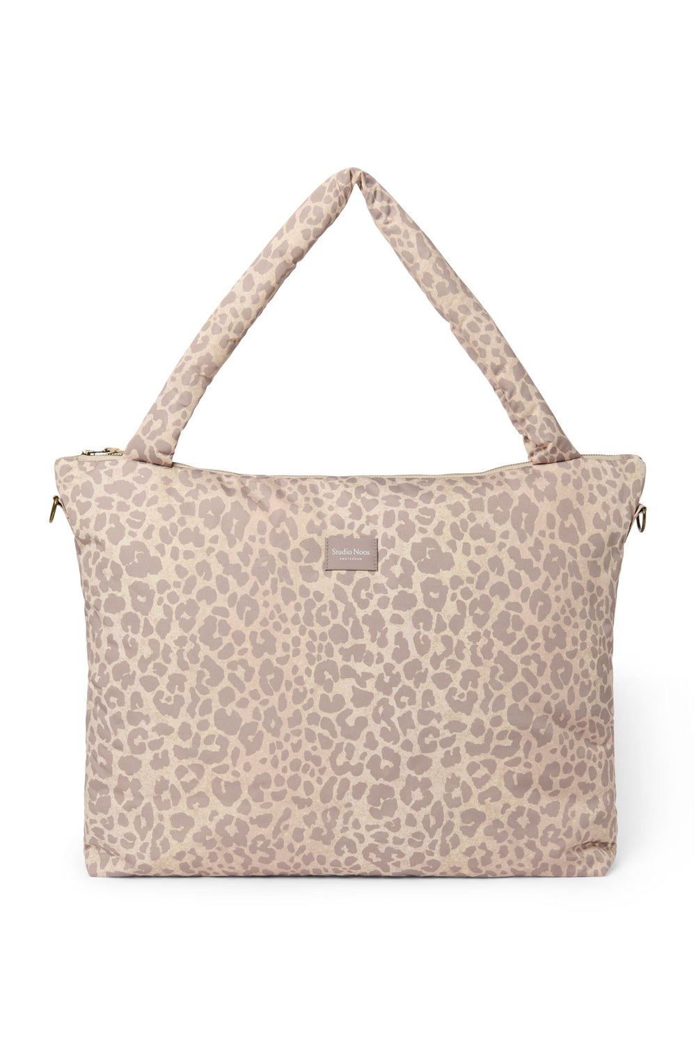 Puffy-Wickeltasche | Beige Leopard