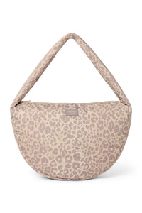 Beige Leopard Puffy Cross Body Bag