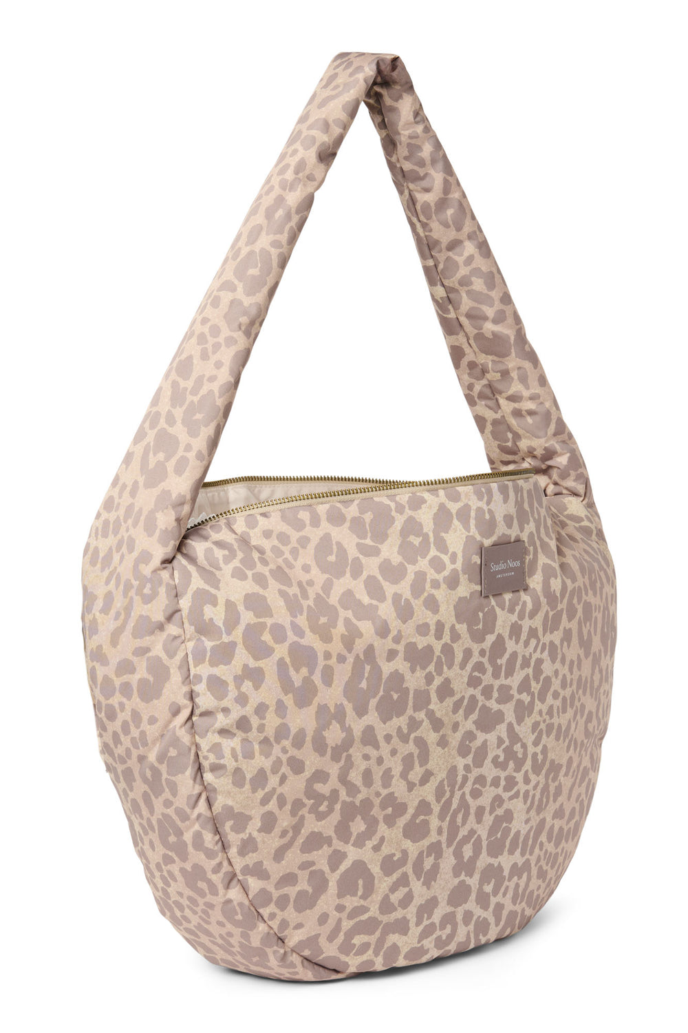 Puffy-Umhängetasche | Beige Leopard