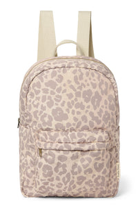 Beige Leopard Puffy Midi-Rucksack