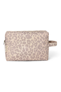 Beige Leopard Trousse de toilette Puffy