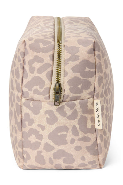Puffy Toiletry Bag | Beige Leopard