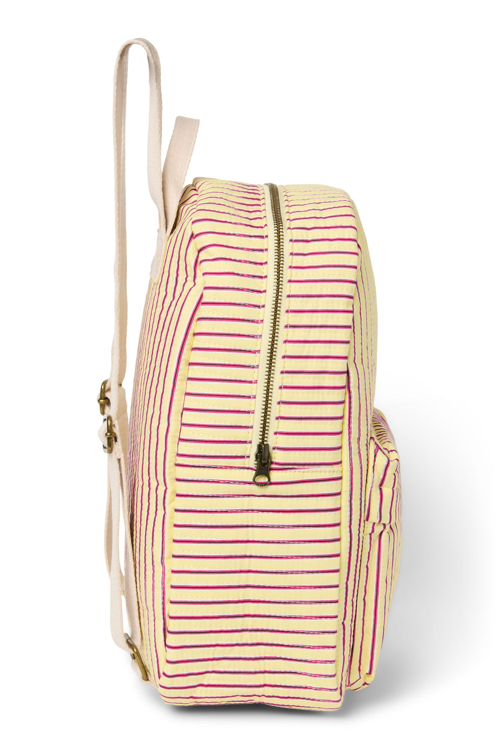 Poplin Striped Midi Backpack | Butter Yellow
