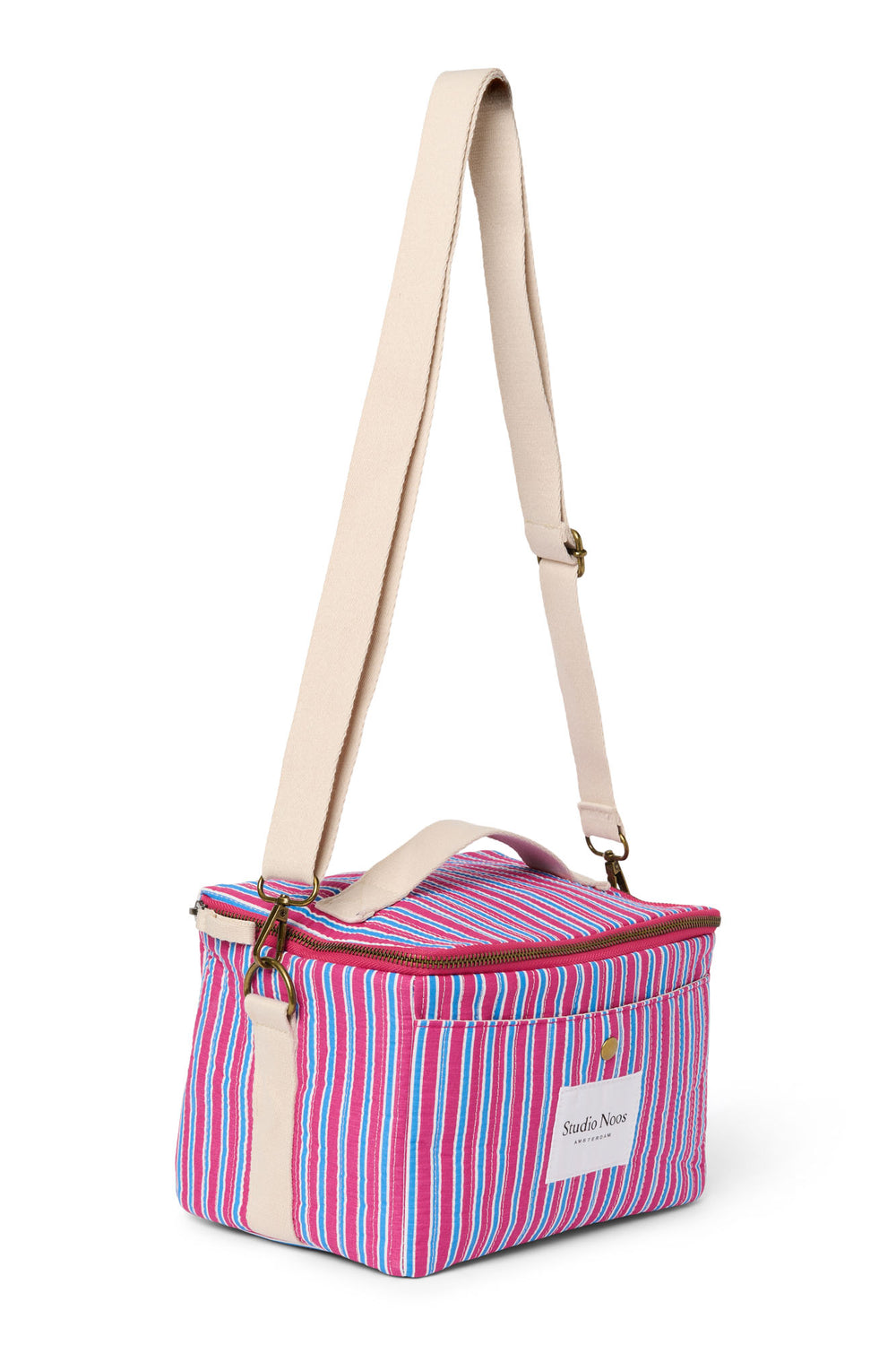 Poplin Striped Koeltas | Roze